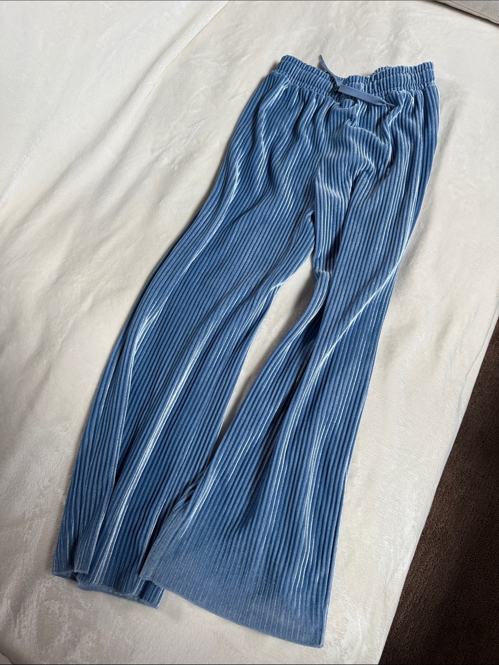 Hatley Light Blue Ribbed Velvet Lounge Pants